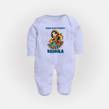Choti Dandiya Queen Personalized Full Body Suit - BABY BLUE - New Born (Chest 7.5")