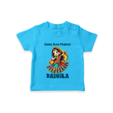 Choti Dandiya Queen Personalized T Shirt - SKY BLUE - 0-5 Months Old (Chest 17")
