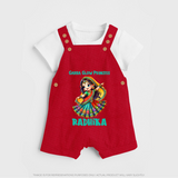 Choti Dandiya Queen Personalized Dungaree - RED - 0 - 5 Months Old (Chest 18")