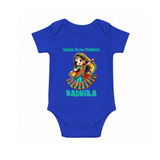 Choti Dandiya Queen Personalized Romper - COBALT BLUE - New Born (Chest 14")