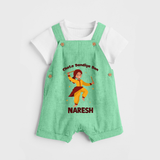 Garba Glow Princess Personalized Dungaree - GREEN - 0 - 5 Months Old (Chest 18")