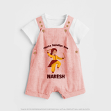 Garba Glow Princess Personalized Dungaree - PEACH - 0 - 5 Months Old (Chest 18")