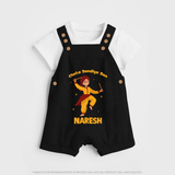 Garba Glow Princess Personalized Dungaree - BLACK - 0 - 5 Months Old (Chest 18")