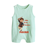 Chota Dandiya Don Personalized Button Romper - MINT GREEN - New Born (Chest 18")