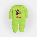 Chota Dandiya Don Personalized Full Body Suit - LIME GREEN - New Born (Chest 7.5")