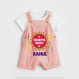Little Garba Rockstar Personalized Dungaree - PEACH - 0 - 5 Months Old (Chest 18")