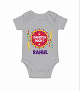 Little Garba Rockstar Personalized Romper - GREY - New Born (Chest 14")