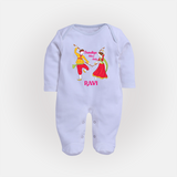 Dandiya Night Celebration Personalized Full Body Suit - BABY BLUE - New Born (Chest 7.5")