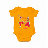 Dandiya Night Celebration Personalized Romper - CHROME YELLOW - New Born (Chest 14")