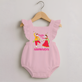 Dandiya Night Celebration Personalized Romper Frock - BABY PINK - 0 - 3 Months Old (Chest 19")
