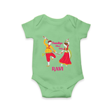 Dandiya Night Celebration Personalized Romper - GREEN - New Born (Chest 14")