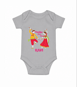 Dandiya Night Celebration Personalized Romper - GREY - New Born (Chest 14")