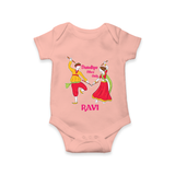 Dandiya Night Celebration Personalized Romper - PEACH - New Born (Chest 14")