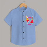 Dandiya Vibes Personalized Shirt - SKY BLUE - 0 - 6 Months Old (Chest 23")