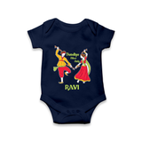 Dandiya Night Celebration Personalized Romper - NAVY BLUE - New Born (Chest 14")