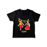 Dandiya Night Celebration Personalized T Shirt - BLACK - 0-5 Months Old (Chest 17")