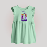 Dandiya Vibes Couple Personalized Baby Frock - MINT GREEN - 0 - 3 Months Old (Chest 17")