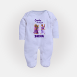 Dandiya Vibes Couple Personalized Full Body Suit - BABY BLUE - New Born (Chest 7.5")