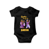 Dandiya Vibes Couple Personalized Romper - BLACK - New Born (Chest 14")