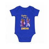 Dandiya Vibes Couple Personalized Romper - COBALT BLUE - New Born (Chest 14")