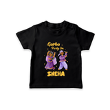 Dandiya Vibes Couple Personalized T Shirt - BLACK - 0-5 Months Old (Chest 17")