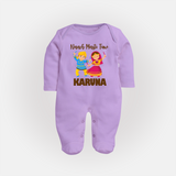 Garba Party On Personalized Full Body Suit - LILAC - New Born (Chest 7.5")