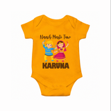 Garba Party On Personalized Romper - CHROME YELLOW - New Born (Chest 14")