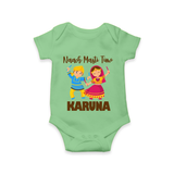 Garba Party On Personalized Romper - GREEN - New Born (Chest 14")