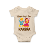 Garba Party On Personalized Romper - IVORY - New Born (Chest 14")