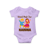 Garba Party On Personalized Romper - LILAC - New Born (Chest 14")