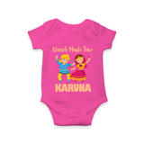 Garba Party On Personalized Romper - HOT PINK - New Born (Chest 14")