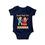 Garba Party On Personalized Romper - NAVY BLUE - New Born (Chest 14")