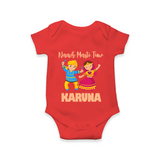 Garba Party On Personalized Romper - RED - New Born (Chest 14")