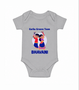 Nach Masti Time Garba Personalized Romper - GREY - New Born (Chest 14")