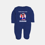 Nach Masti Time Garba Personalized Full Body Suit - NAVY BLUE - New Born (Chest 7.5")