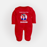 Nach Masti Time Garba Personalized Full Body Suit - RED - New Born (Chest 7.5")