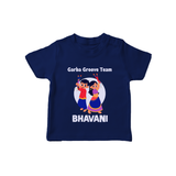 Nach Masti Time Garba Personalized T Shirt - NAVY BLUE - 0-5 Months Old (Chest 17")