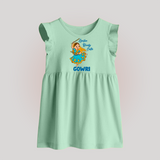 Garba Groove Team Personalized Baby Frock - MINT GREEN - 0 - 3 Months Old (Chest 17")