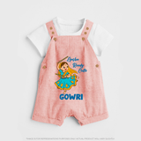 Garba Groove Team Personalized Dungaree - PEACH - 0 - 5 Months Old (Chest 18")