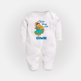 Garba Groove Team Personalized Full Body Suit - WHITE - New Born (Chest 7.5")