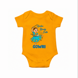 Garba Groove Team Personalized Romper - CHROME YELLOW - New Born (Chest 14")