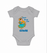 Garba Groove Team Personalized Romper - GREY - New Born (Chest 14")