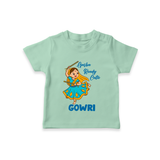 Garba Groove Team Personalized T Shirt - MINT GREEN - 0-5 Months Old (Chest 17")