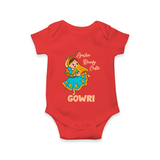 Garba Groove Team Personalized Romper - RED - New Born (Chest 14")
