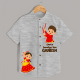 Chota Dandiya Don Personalized Shirt - GREY - 0 - 6 Months Old (Chest 23")