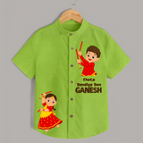 Chota Dandiya Don Personalized Shirt - LIME GREEN - 0 - 6 Months Old (Chest 23")