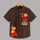 Chota Dandiya Don Personalized Shirt - CHOCOLATE BROWN - 0 - 6 Months Old (Chest 23")