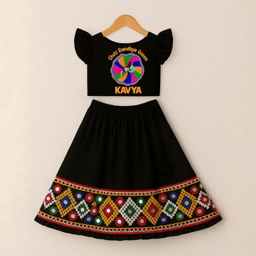 Choti Dandiya Queen Lehenga Choli | Personalized Girls Outfit for Little Queens