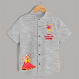 Little Dandiya Star Personalized Shirt - GREY - 0 - 6 Months Old (Chest 23")