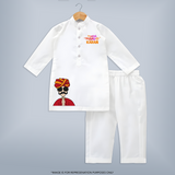 Dandiya Maharaja Personalized Kurta Set - WHITE - 3 - 6 Months Old (Chest 24", Kurta Length 14'', Waist 19", Pant Length 14")